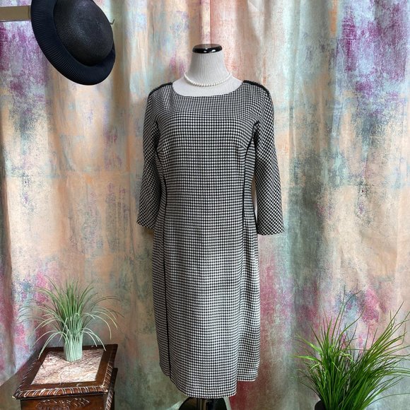 📌Liz Claiborne Timeless Classic Hound's-tooth Long Sleeves - Picture 1 of 14